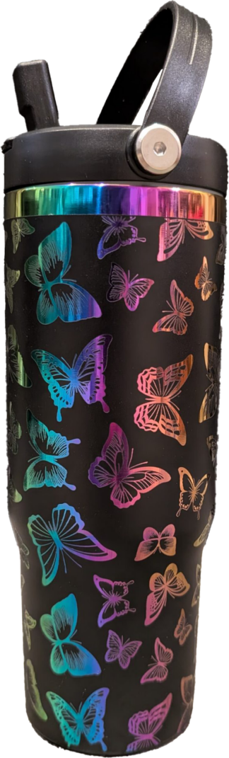 Rainbow Butterfly Tumbler